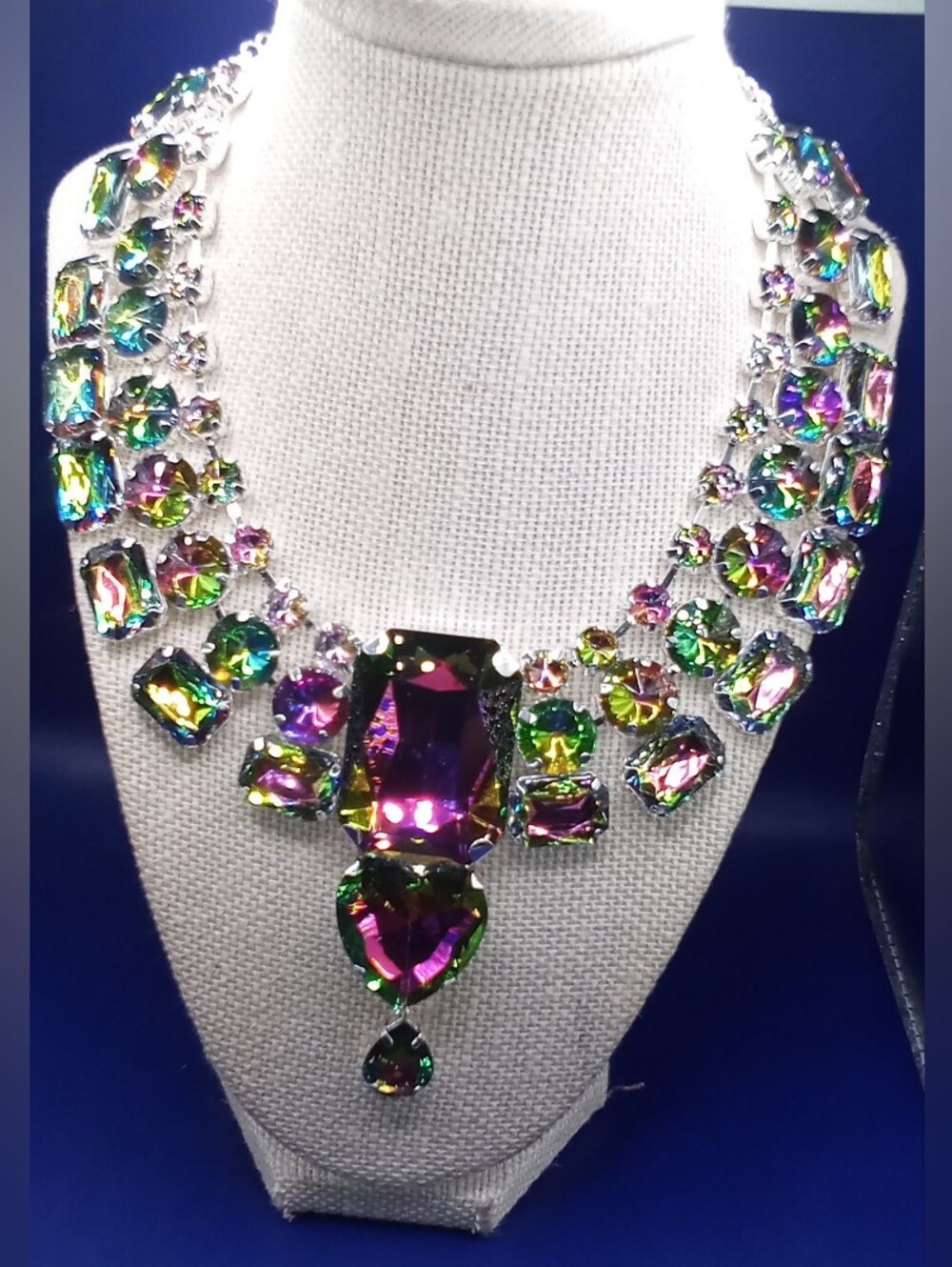 Multicolor Statement Crystal Collar Necklace - Women Jewelry